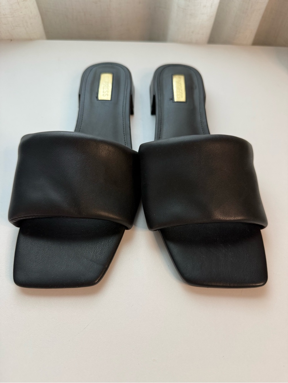 Express Black Slide Sandals with Padded Strap - Size 10